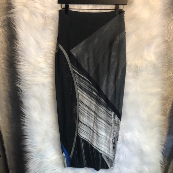 Helmut Lang blue asymmetrical midi skirt - Picture 6 of 8